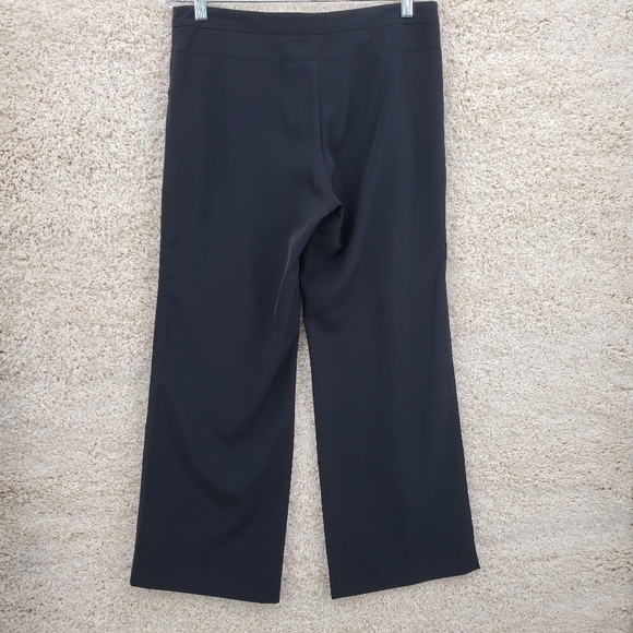 PHILIPPE Adec Paris Women US 6 black trousers pants front zip pockets Poly blend - Picture 6 of 11